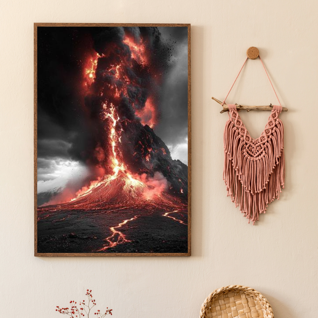 Volcanic Eruption Power and Fury - Landscape Wall Art - Aestheticanvas