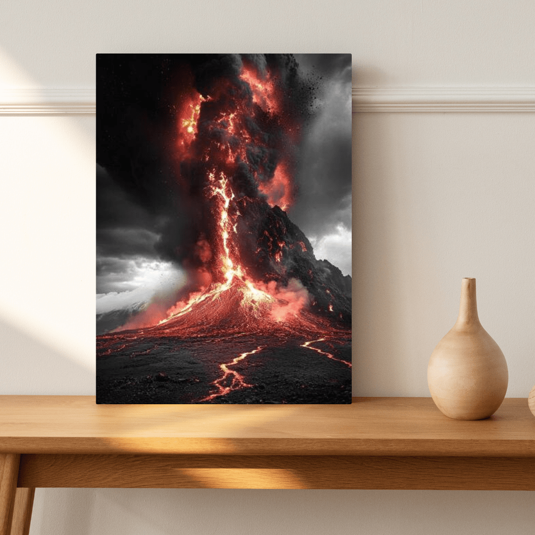 Volcanic Eruption Power and Fury - Landscape Wall Art - Aestheticanvas