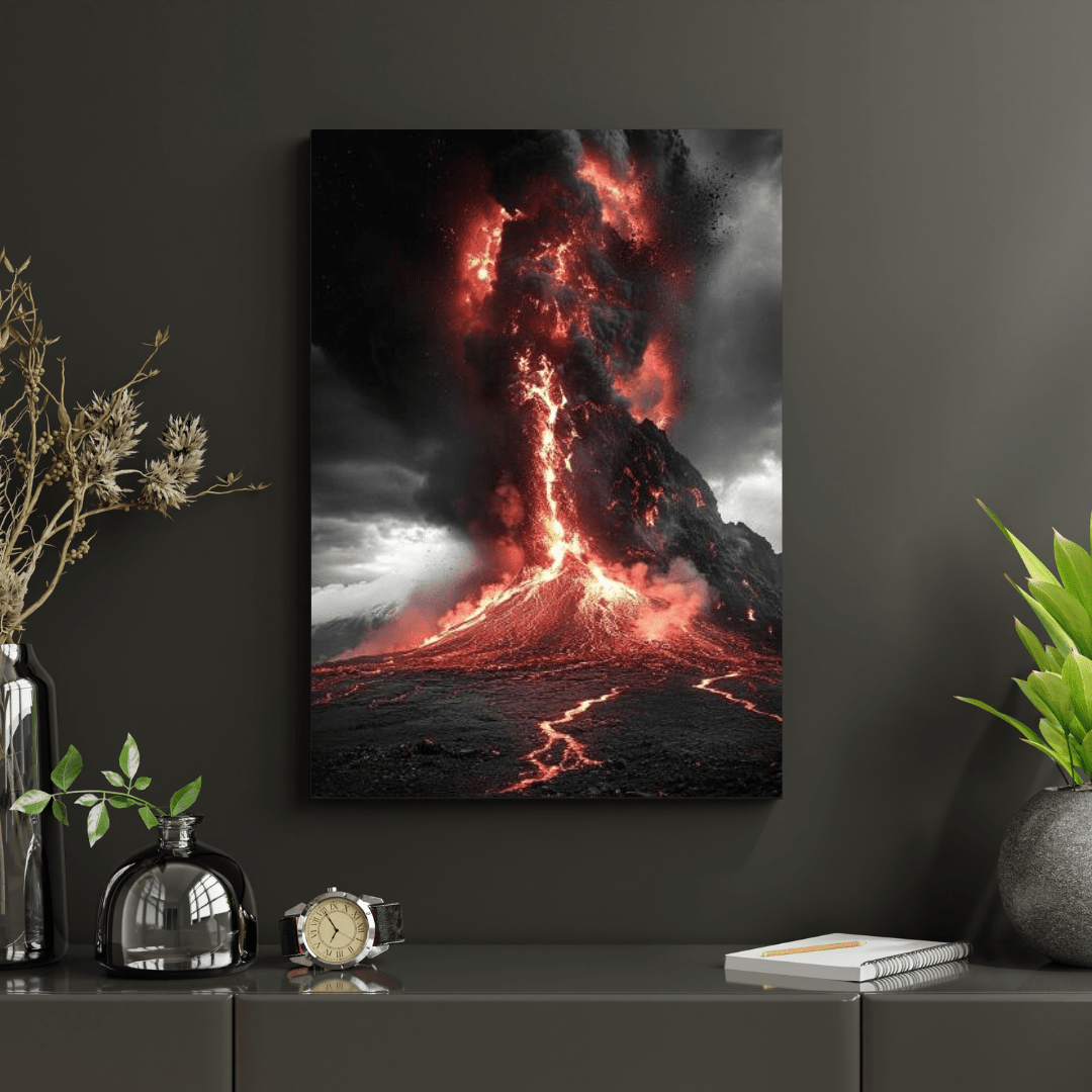 Volcanic Eruption Power and Fury - Landscape Wall Art - Aestheticanvas