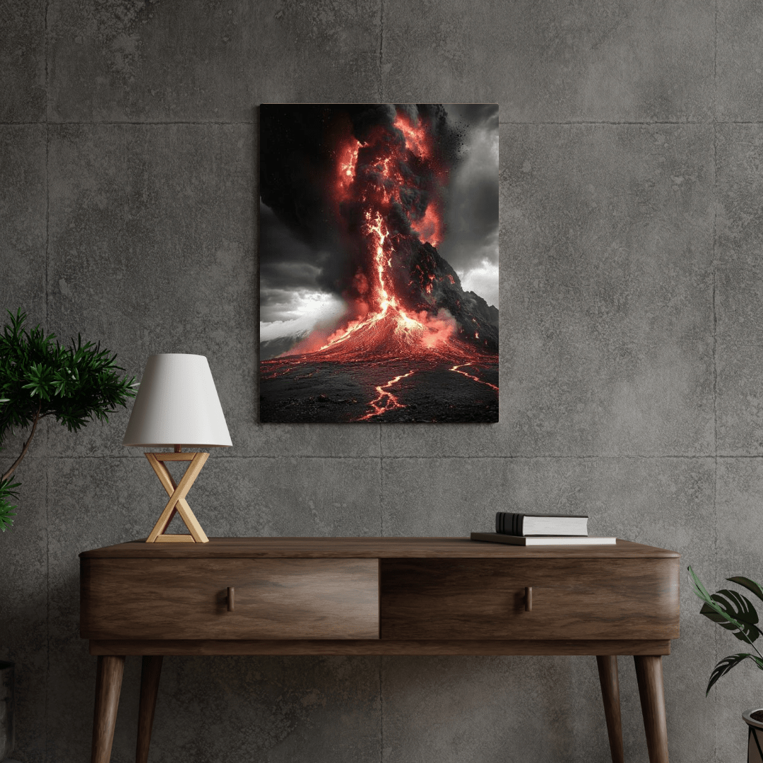 Volcanic Eruption Power and Fury - Landscape Wall Art - Aestheticanvas