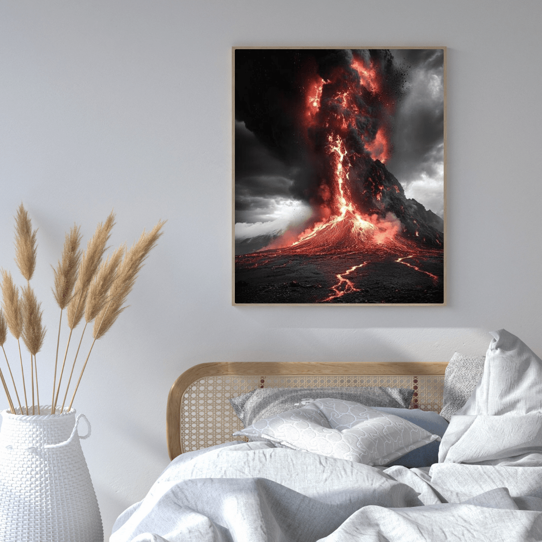 Volcanic Eruption Power and Fury - Landscape Wall Art - Aestheticanvas