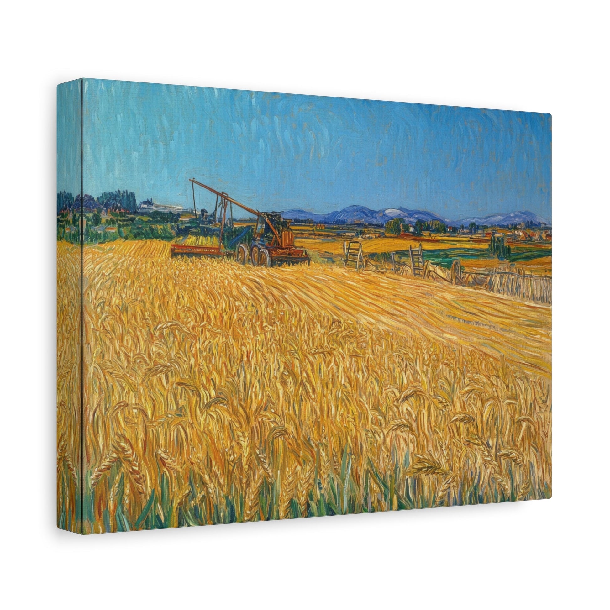 Wheatfield with Reaper - Vehicle Wall Art - Aestheticanvas