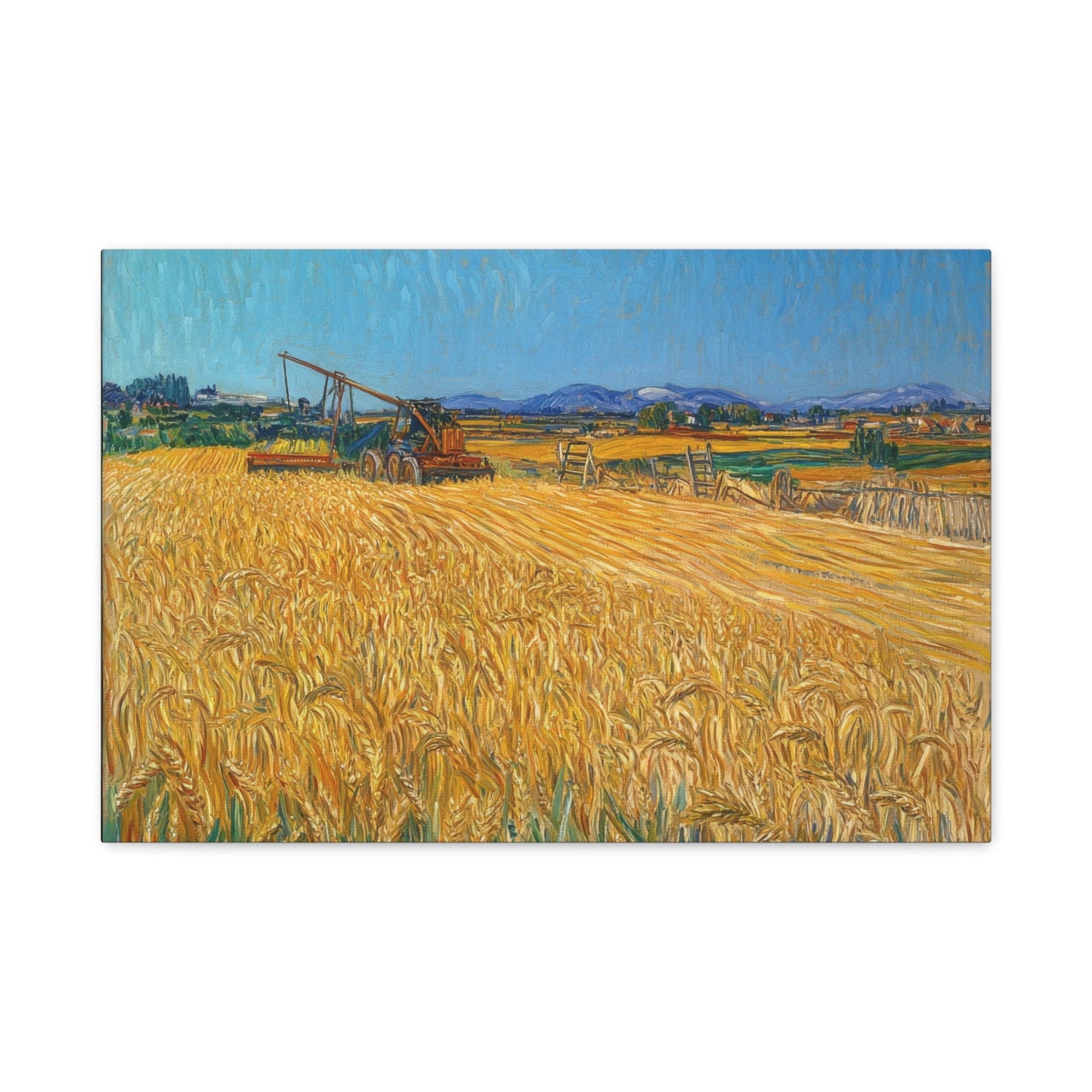 Wheatfield with Reaper - Vehicle Wall Art - Aestheticanvas