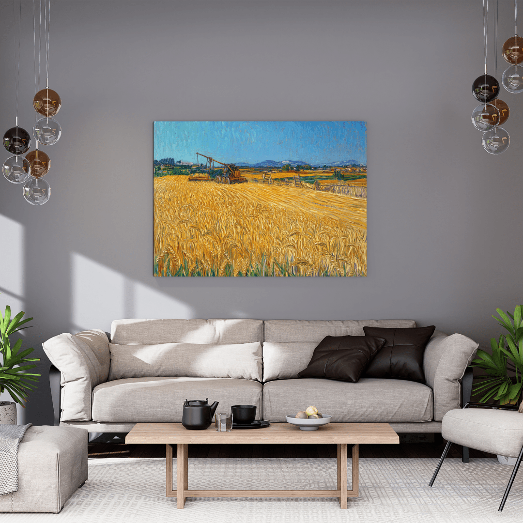 Wheatfield with Reaper - Vehicle Wall Art - Aestheticanvas