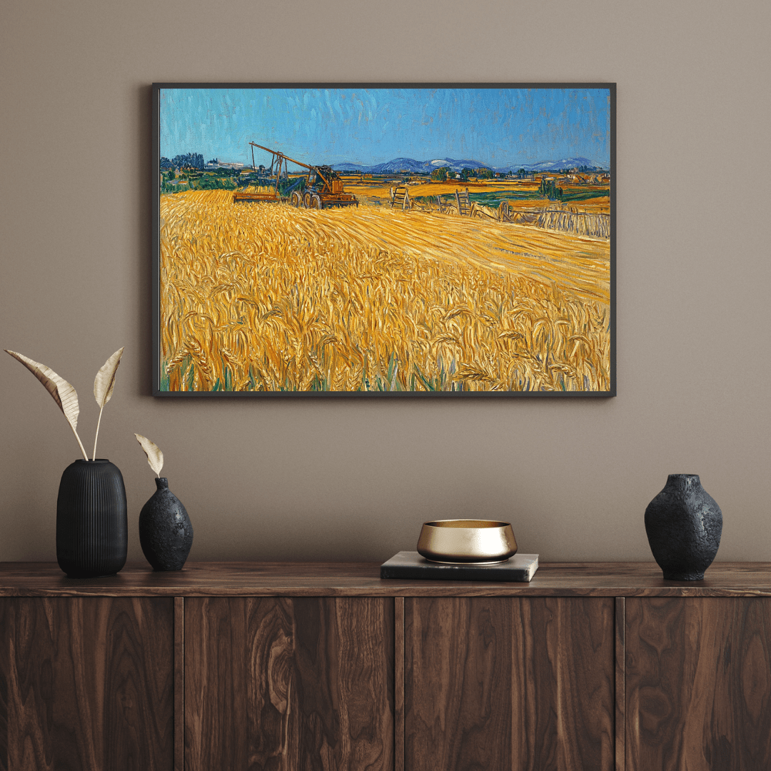 Wheatfield with Reaper - Vehicle Wall Art - Aestheticanvas