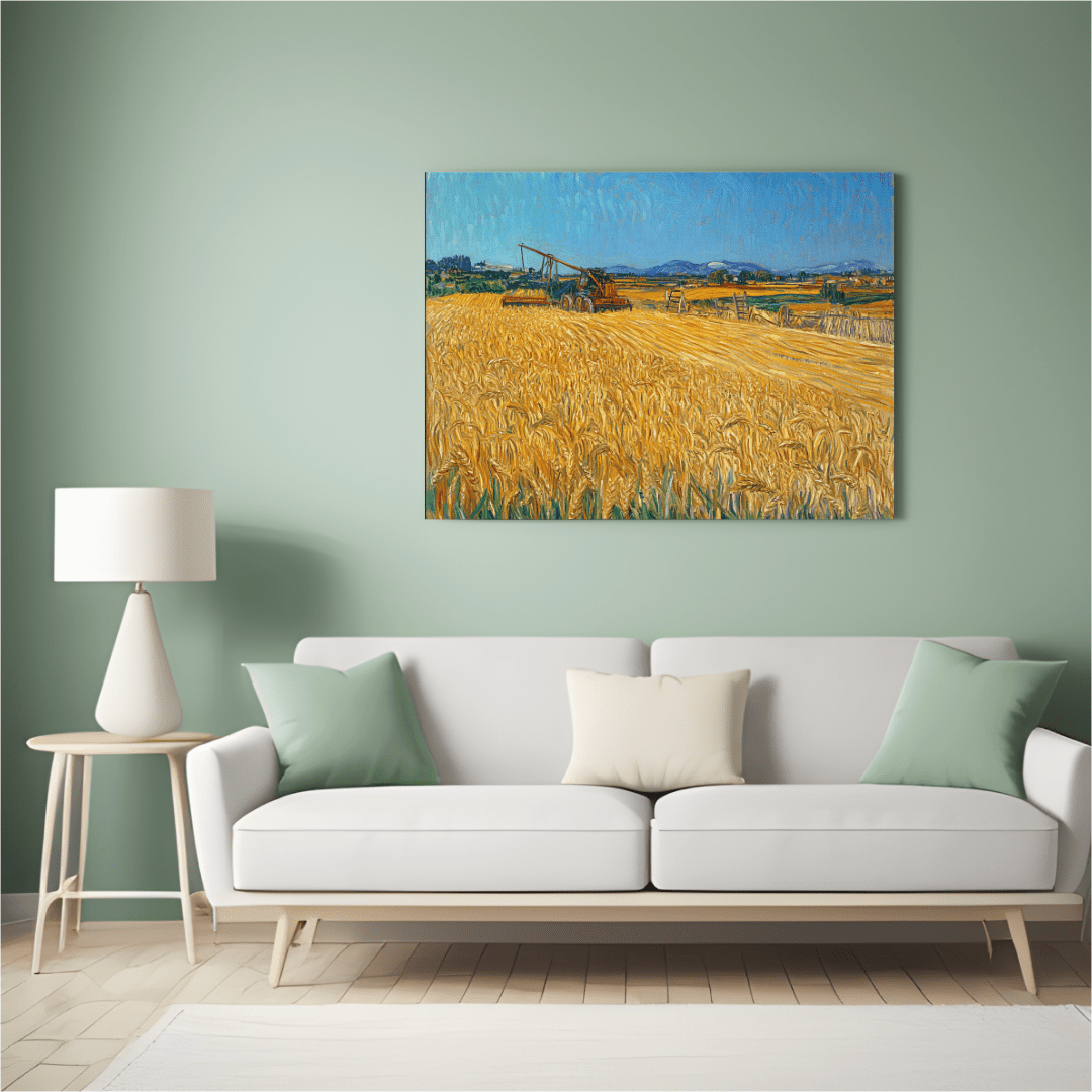 Wheatfield with Reaper - Vehicle Wall Art - Aestheticanvas