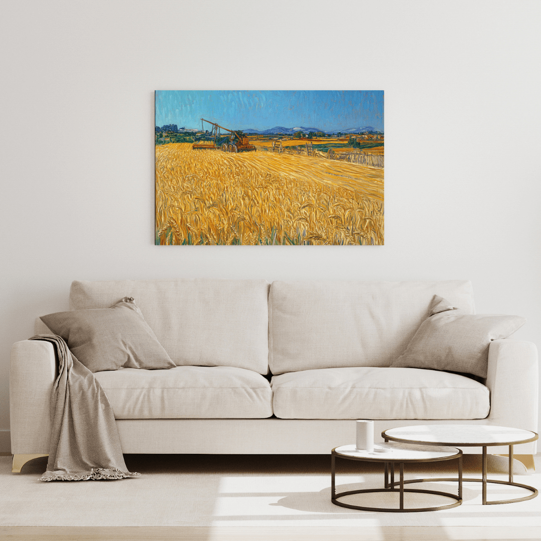 Wheatfield with Reaper - Vehicle Wall Art - Aestheticanvas