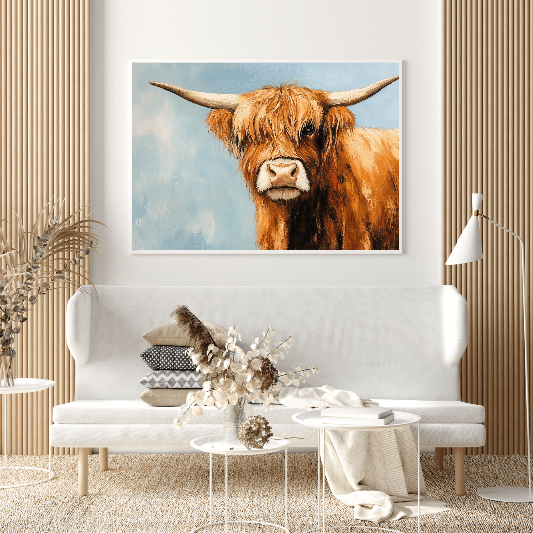 Whimsical Highland Cow - Animal Wall Art - Aestheticanvas