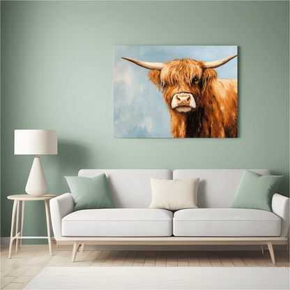 Whimsical Highland Cow - Animal Wall Art - Aestheticanvas