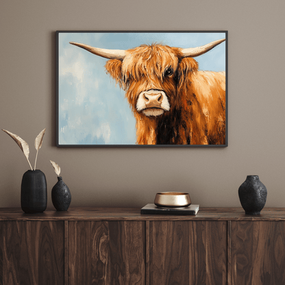 Whimsical Highland Cow - Animal Wall Art - Aestheticanvas