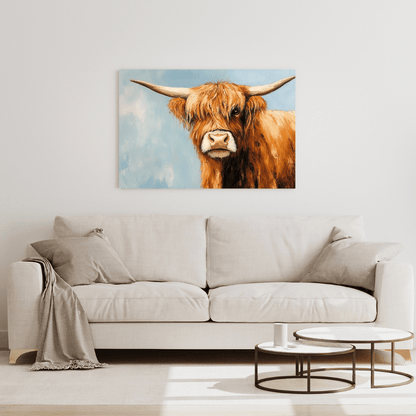 Whimsical Highland Cow - Animal Wall Art - Aestheticanvas