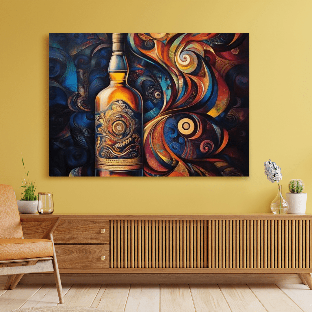 Whiskey in Wonderland - Abstract Wall Art - Aestheticanvas