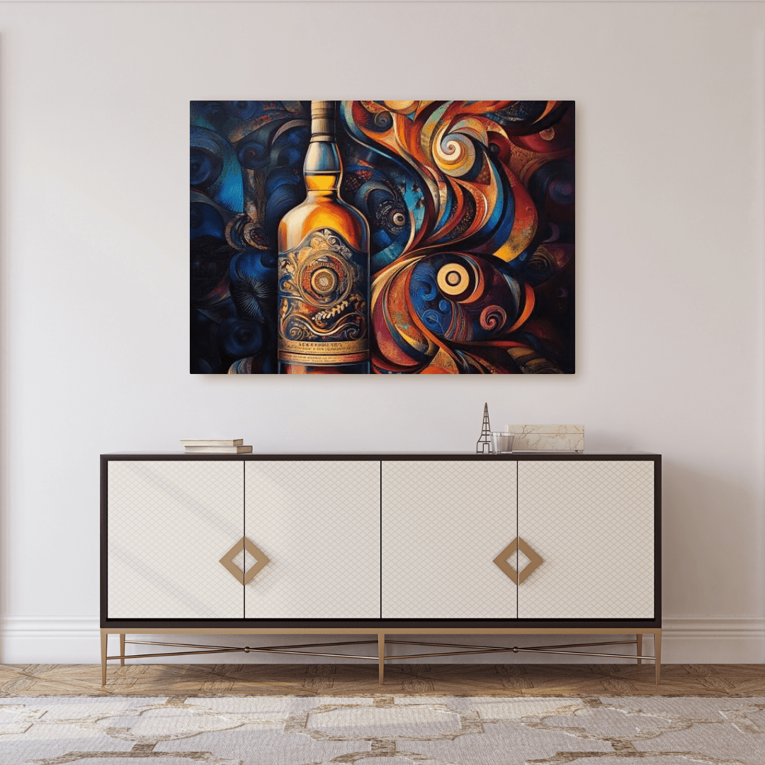 Whiskey in Wonderland - Abstract Wall Art - Aestheticanvas