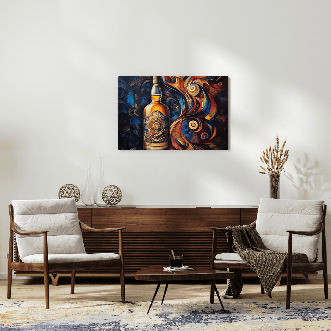 Whiskey in Wonderland - Abstract Wall Art - Aestheticanvas