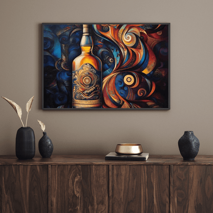 Whiskey in Wonderland - Abstract Wall Art - Aestheticanvas