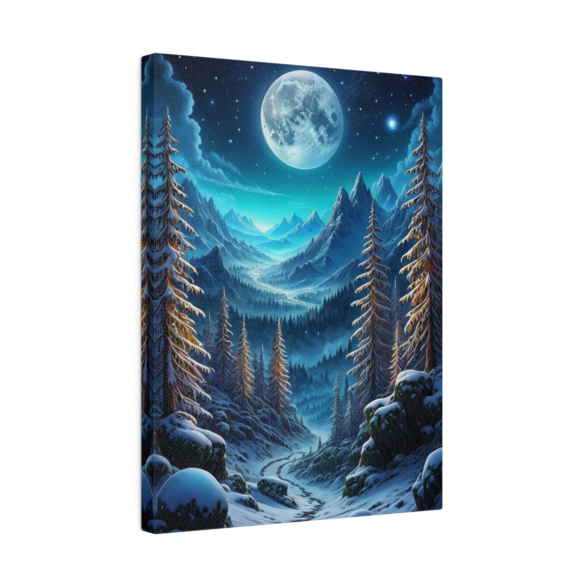 Winter Full Moon - Forest Wall Art - Aestheticanvas