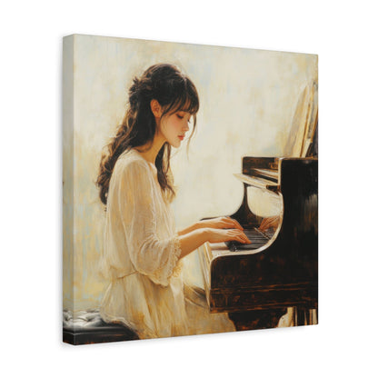 Young Pianist in Tranquil Mood - Portrait Wall Art - Aestheticanvas